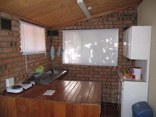 The kitchen in a self-catering Duet family unit