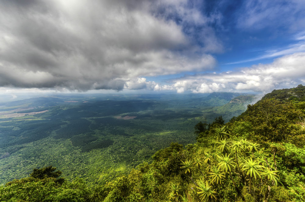 The view over the Lowveld from God's Window, ten kilometres from Summit Lodge in Graskop